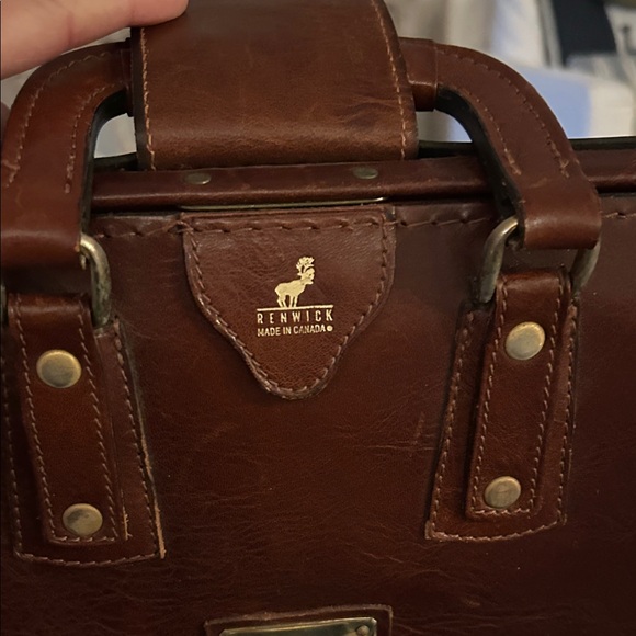 Vintage Renwick doctor/attorney, Elegant Brown Leather Briefcase. Super Cool - Picture 2 of 13